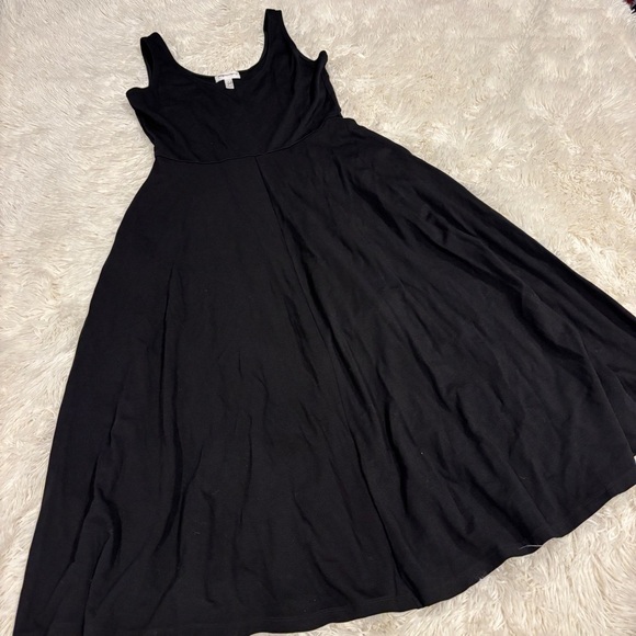 Leith Black Stretch Knit Midi Fit & Flare Sleeveless woman’s Dress size M - Picture 2 of 11